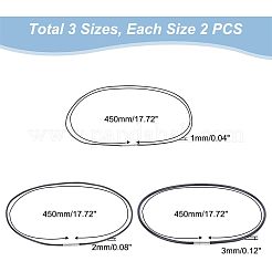 6個 3スタイル 韓国ワックスコードネックレス作り  ステンレス製クラスプ付  ブラック  17-5/8インチ（45cm）  1~3mm  2個/スタイル&nbsp;MAK-UN0001-41A-02