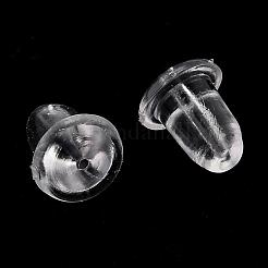 プラスチック製ピアスキャッチ  ピアスバックキャッチ  透明  5x4.5mm  穴：0.6mm&nbsp;KY-G006-04-C