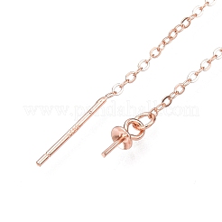 925スターリングシルバー製スタッドピアスパーツ  アメリカンピアス  ローズゴールド  89mm  ピン：0.5mm  ペンダント：6.5x3mm&nbsp;STER-N016-07RG