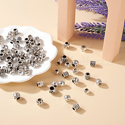 100Pcs 10 Style Tibetan Style Alloy European Beads&nbsp;FIND-CD0001-34