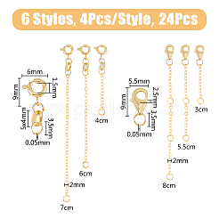 24Pcs 6 Style Brass Cable Chain Extender&nbsp;KK-GO0001-54