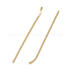 真鍮のヘアスティックのパーツ  U字型  ゴールドカラー  167x4x3mm  穴：1.4mmと1.6mm&nbsp;KK-F830-03G