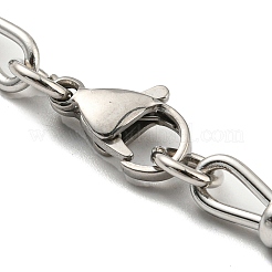 Non-Tarnish 304 Stainless Steel Bowknot Link Chain Bracelet&nbsp;BJEW-C042-06P