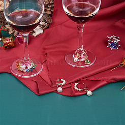 Brass Wine Glass Charm Rings&nbsp;KK-CD0001-05
