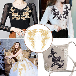 2Pcs 3D Flower Polyester Embroidery Lace Ornament Accessories&nbsp;PATC-GF0001-34