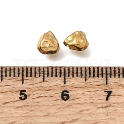 304ステンレススチールビーズ  イオンプレーティング（ip）  ナゲット  18KGP本金メッキ  6x5.5x4.5mm  穴：1.4mm&nbsp;STAS-L315-016G