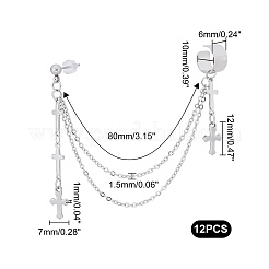 12Pcs 304 Stainless Steel Cuff Earrings&nbsp;EJEW-UN0001-94