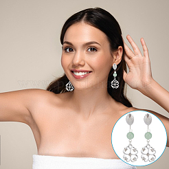 24Pcs 4 Style Round Oval Rhombus 304 Stainless Steel Stud Earring Findings&nbsp;STAS-UN0056-21