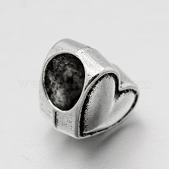 Alloy Heart Large Hole European Beads&nbsp;MPDL-M040-13AS