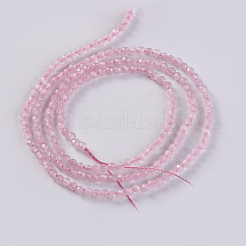 ガラスビーズ連売り  多面カット  ラウンド  ピンク  2x2mm  穴：0.4mm  約193~197個/連  14.17インチ〜15.51インチ（36~39.4cm）&nbsp;X-EGLA-E057-02A-08