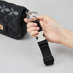 ナイロン調節可能なバッグ荷物ストラップ  亜鉛合金クラスプ付き  プラチナ  232~335x25mm&nbsp;FIND-WH0418-47P
