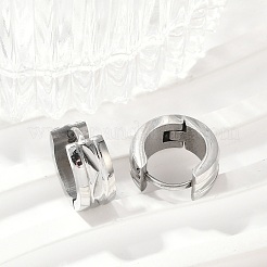 304ステンレススチール研磨効果フープピアス  ステンレス鋼色  13.5x6mm&nbsp;EJEW-M001-37P