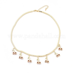 Brass Micro Pave Cubic Zirconia Choker Necklaces&nbsp;NJEW-H308-03G