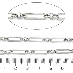 304ステンレススチールペーパークリップチェーン  溶接されていない  ステンレス鋼色  13.5x4x1mm  2m / pc&nbsp;CHS-B012-07P
