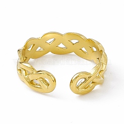 Ion Plating(IP) 304 Stainless Steel Cuff Ring for Women&nbsp;RJEW-C060-42G