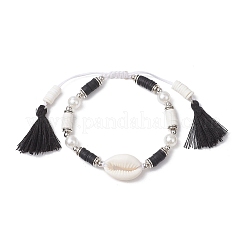 Natural Cowrie Shell Braided Bead Bracelets&nbsp;BJEW-JB11498