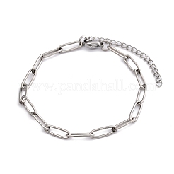 Tarnish Resistant 304 Stainless Steel Paperclip Chain Bracelet for Men Women&nbsp;BJEW-E031-03P-06