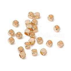 真鍮ビーズ  長持ちメッキ  キューブ  18KGP本金メッキ  4x4x4x4mm  穴：2.5mm&nbsp;LS-KK-A171-09G-02