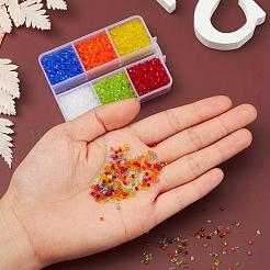 DIYトランスパレンチューブガラスビーズブレスレット作成キット  六角形{12}カット丸穴ガラスシードビーズと弾性糸を含む  オレンジ  ビーズ：約11/0個/セット&nbsp;DIY-YW0004-36A