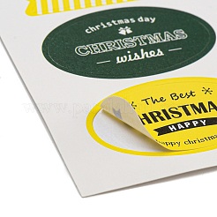 クリスマステーマの紙ステッカー  粘着紙ギフトタグステッカー  パーティーのために  装飾的なプレゼント  サドルブラウン  150x110x0.1mm  ペースター：7~45x25~95mm&nbsp;AJEW-Q151-02A