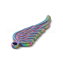 PVD真空メッキ304ステンレスペンダント  ウイング  虹色  26x10x1.5mm  穴：1.5mm&nbsp;STAS-D174-29M
