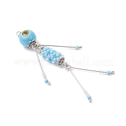 Glass Seed Beaded Human Pendants&nbsp;PALLOY-MZ00997-01