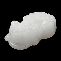 ガラスチャーム  神話上の生き物  ホワイト  39.5x23x13mm  穴：1.2mm&nbsp;GLAA-C033-01C