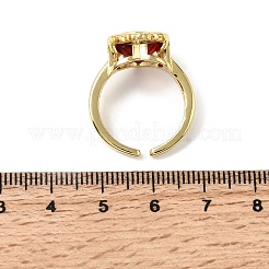 Glass Cuff Open Rings&nbsp;RJEW-P178-01C-G