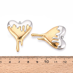 304 Stainless Steel Melting Heart Pendants&nbsp;STAS-T073-73GP