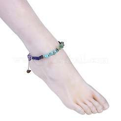 Chakra Jewelry Natural & Synthetic Gemstone Chip Anklets&nbsp;X-AJEW-AN00269