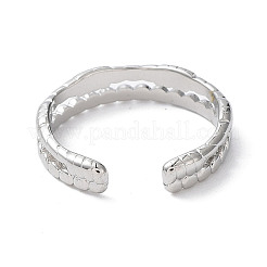 Non-Tarnish 304 Stainless Steel Double Line Open Cuff Rings&nbsp;LS-RJEW-D006-06P