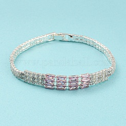 Rack Plating Brass Rectangle Link Bracelet&nbsp;BJEW-Q771-10S