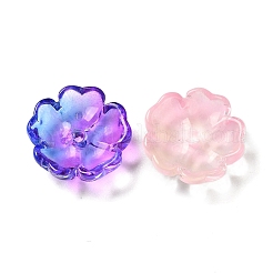 クリアガラスビーズ  花  ミックスカラー  13x13.5x4.5mm  穴：1.5mm&nbsp;GLAA-H025-03
