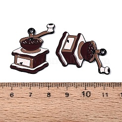 焼付塗装合金エナメルペンダント  コーヒーグラインダーチャーム  ココナッツブラウン  31x23x1.5mm  穴：1.6mm&nbsp;PALLOY-T093-16