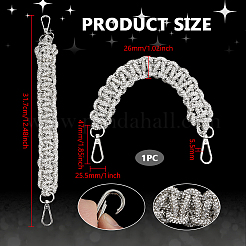 1Pc Rhinestone Braided Cord Bag Handles&nbsp;DIY-PH0036-47A
