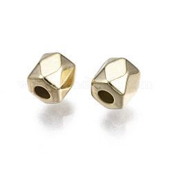 Ccbプラスチックバレルビーズ  多面カット  ライトゴールド  4.5x4.5mm  穴：1.8mm&nbsp;CCB-YWC0001-03KC