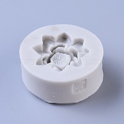 食品グレードのシリコンモールド  フォンダン型  DIYケーキデコレーション用  チョコレート  キャンディ  UVレジン＆エポキシ樹脂ジュエリー作り  花  ホワイトスモーク  44x18mm  インナーサイズ：33mm&nbsp;DIY-K011-28