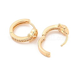 Brass Micro Pave Cubic Zirconia Hoop Earrings&nbsp;EJEW-A107-04D-KCG