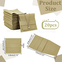 ベルベットのギフト祝福バッグ  ジュエリー収納ポーチ  長方形  黄緑  65x69x2mm&nbsp;FIND-WH0152-561C