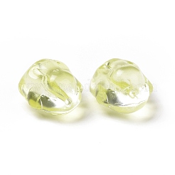 透明ガラスビーズ  兎  オリーブ  17.5x15x11.5mm  穴：1.4mm&nbsp;GLAA-G079-03E