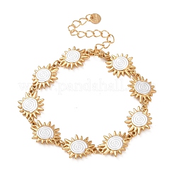 304 Stainless Steel Enamel Link Chain Bracelets for Women&nbsp;BJEW-T027-04A-G