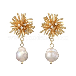 Brass Micro Pave Cubic Zirconia Stud Earrings&nbsp;EJEW-JE07436