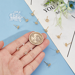 6 Pairs Clear Cubic Zirconia Snowflake Stud Earrings&nbsp;EJEW-BC0001-15