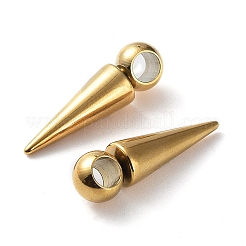 イオンプレーティング（IP）201ステンレスペンダント  コーンチャーム  18KGP本金メッキ  21x5.5~6mm  穴：3.2mm&nbsp;STAS-M323-28G-1