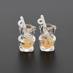 Imitation Bubble Tea Transparent Resin Pendants&nbsp;LS-RESI-T052-04G