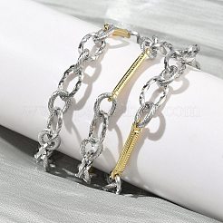 ツートンカラーの真鍮ツイストフィガロチェーンネックレス  長持ちメッキ  ラックめっき  鉛フリー＆カドミウムフリー  18KGP本金メッキ  18.31インチ（46.5cm）&nbsp;KK-C251-32GP