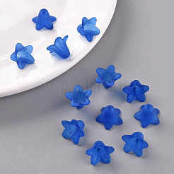 透明なアクリルビーズ  艶消し  花  ブルー  17.5x12mm  穴：1.5mm  約770個/500g&nbsp;PLF018-10