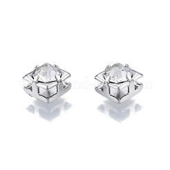 Brass Micro Pave Clear Cubic Zirconia Beads&nbsp;KK-G432-11A-P