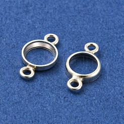 Rack Plating 925 Sterling Silver Cabochon Connector Settings&nbsp;STER-NH0001-41A-S