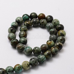 Natural African Turquoise(Jasper) Round Beads Strands&nbsp;G-E329-8mm-41